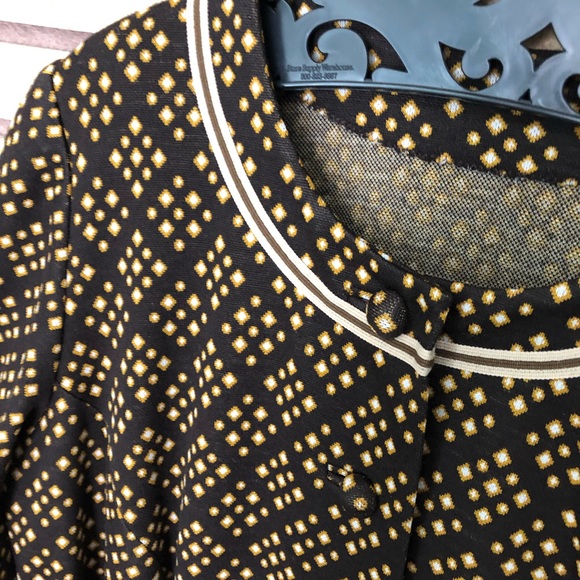 Vintage Patterned Midi Thick Knit House Dress - Bust 40 - Size 10 - 12 - Picture 4 of 10